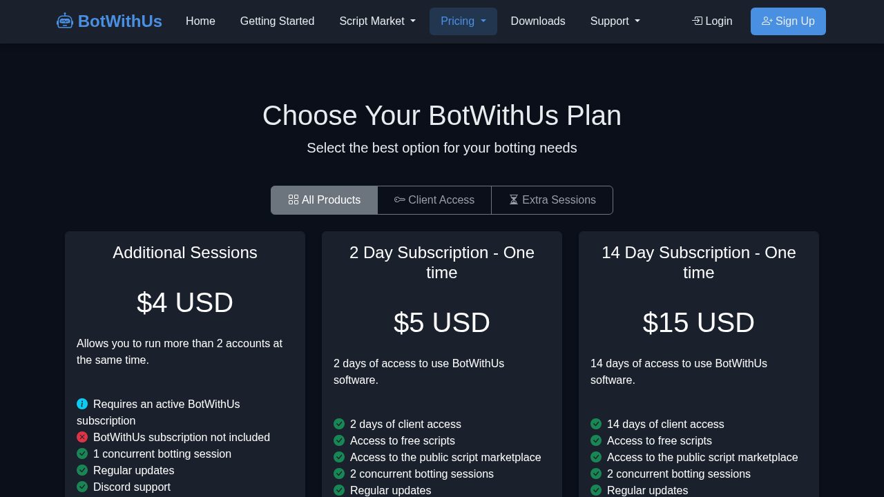 Screenshot of botwithus.com captured during the scan