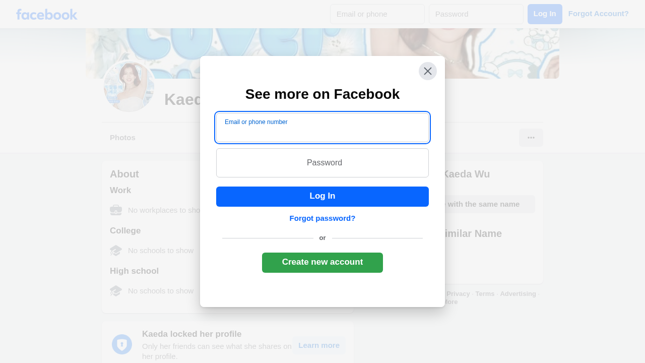 Screenshot of www.facebook.com