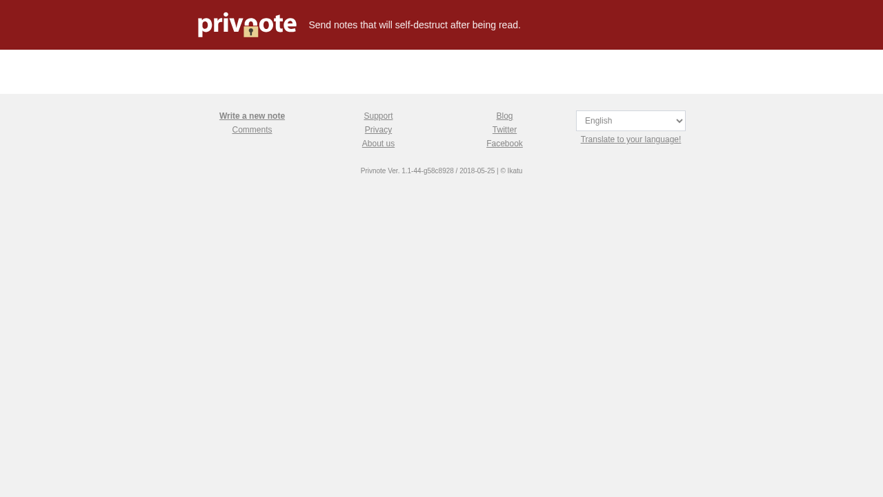 Screenshot of psivnote.com