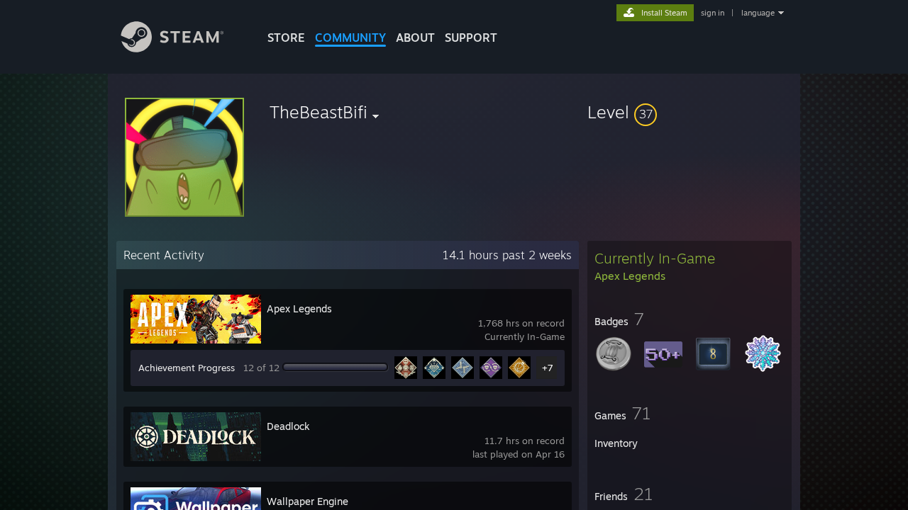Screenshot of steamcommunity.com