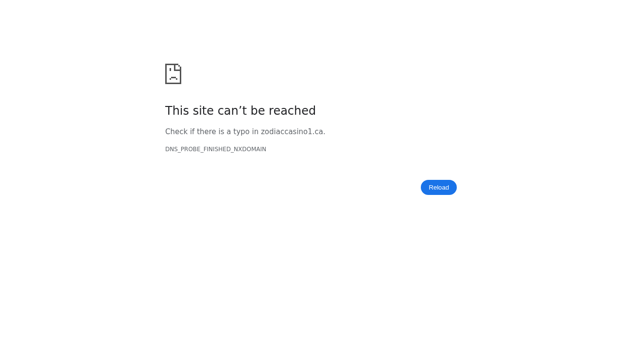 Screenshot of zodiaccasino1.ca