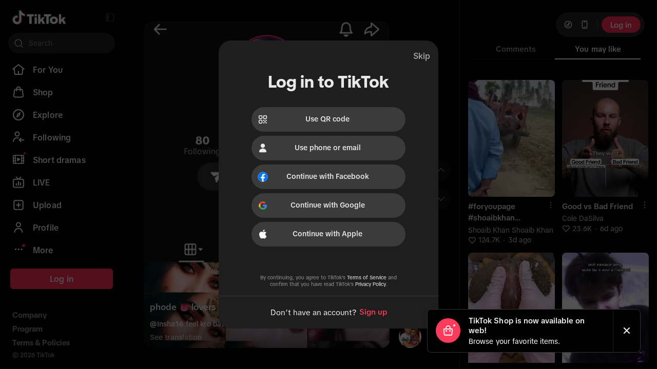 Screenshot of www.tiktok.com captured during the scan