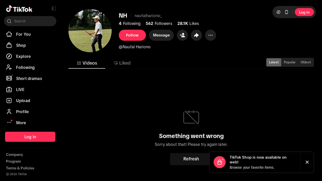 Screenshot of tiktok.com captured during the scan