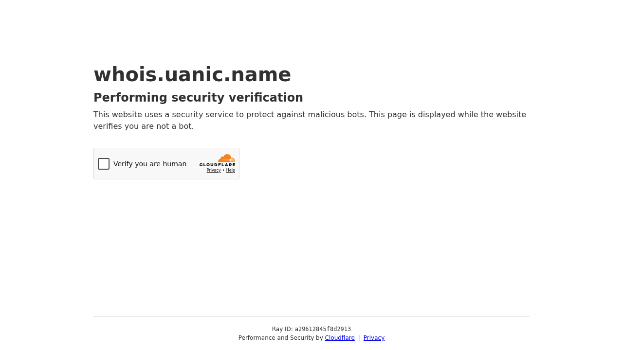 Screenshot of whois.uanic.name captured during the scan