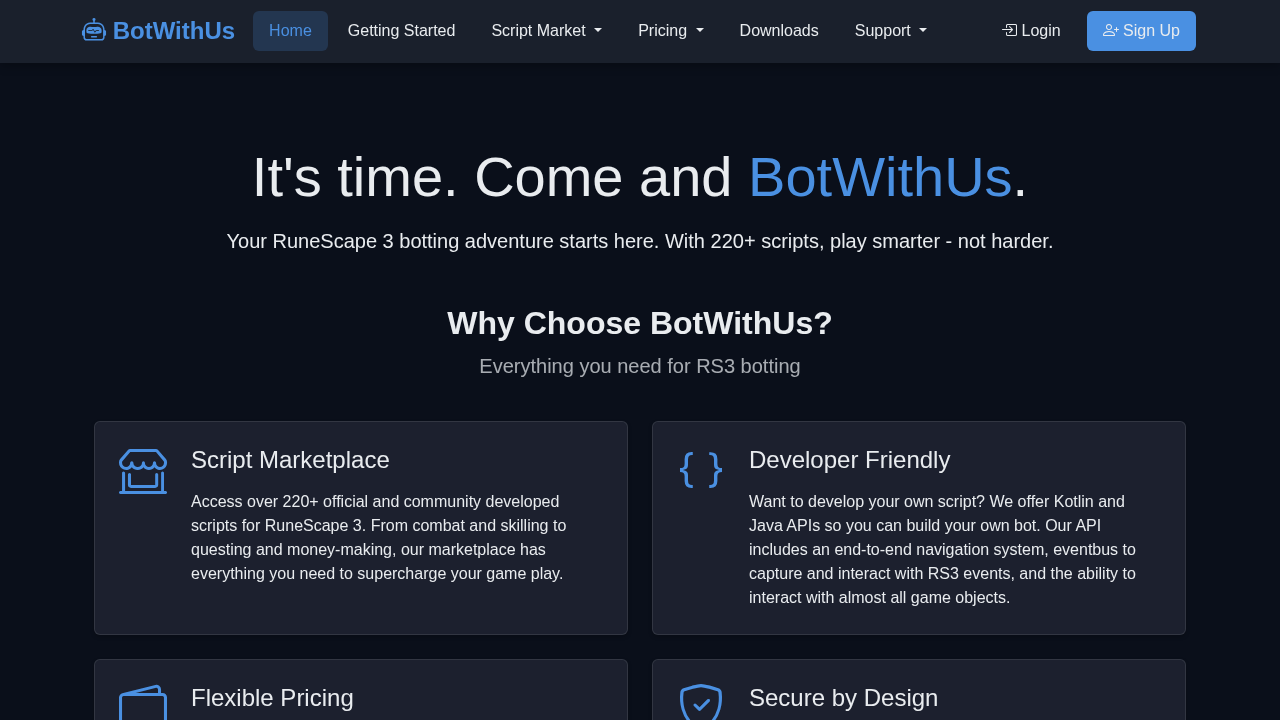 Screenshot of botwithus.com captured during the scan