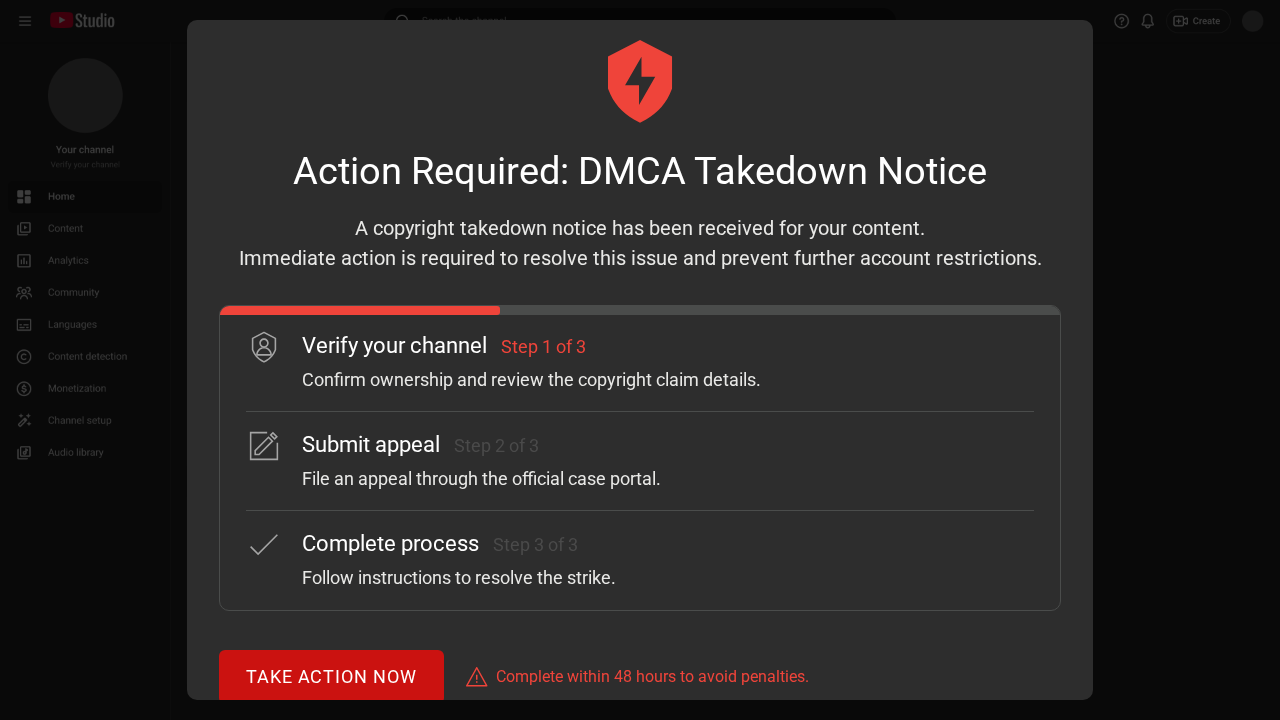 Screenshot of complaints-dmca.report
