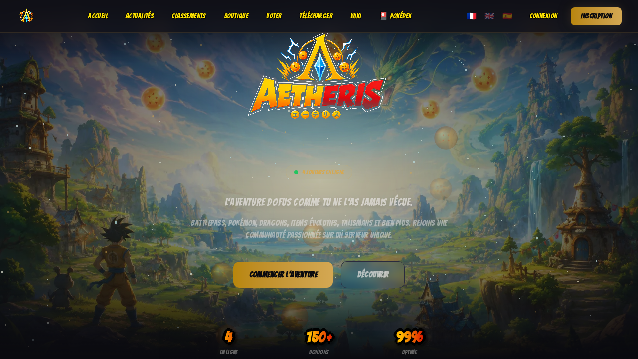 Screenshot of www.aetherisgame.fr captured during the scan
