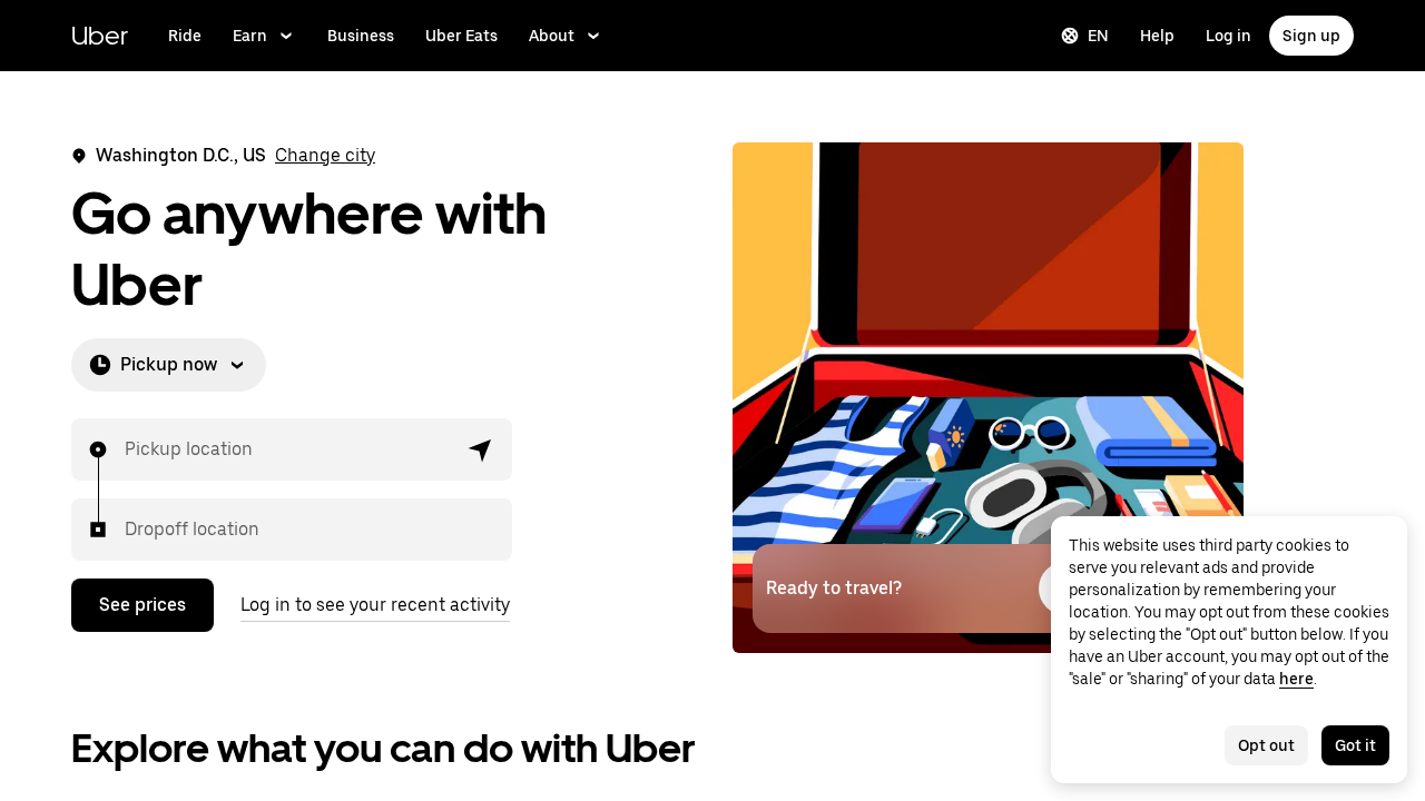 Screenshot of uber.com
