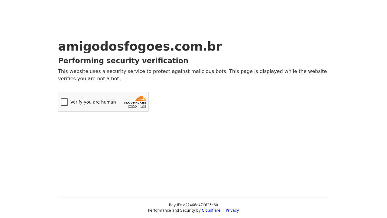 Screenshot of amigodosfogoes.com.br captured during the scan
