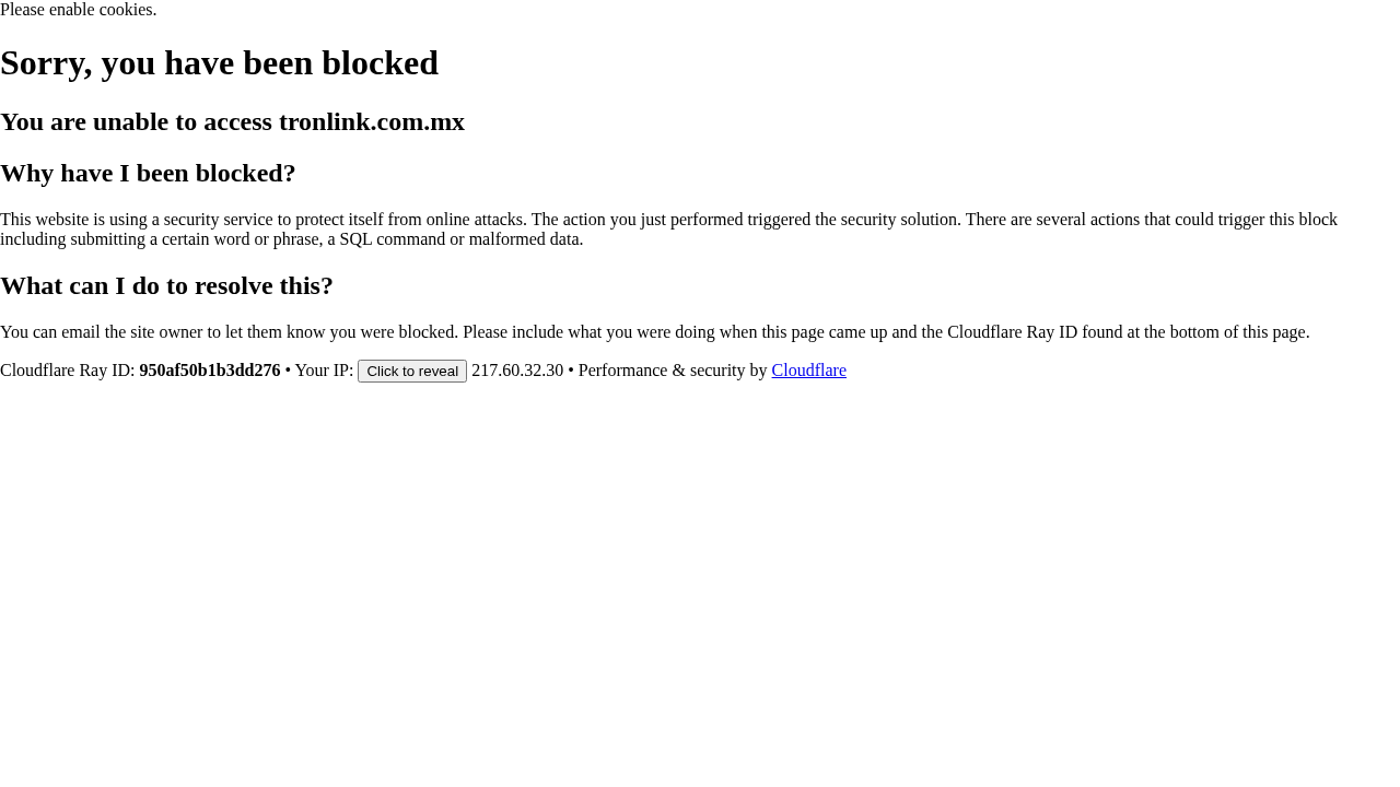 Screenshot of tronlink.com.mx