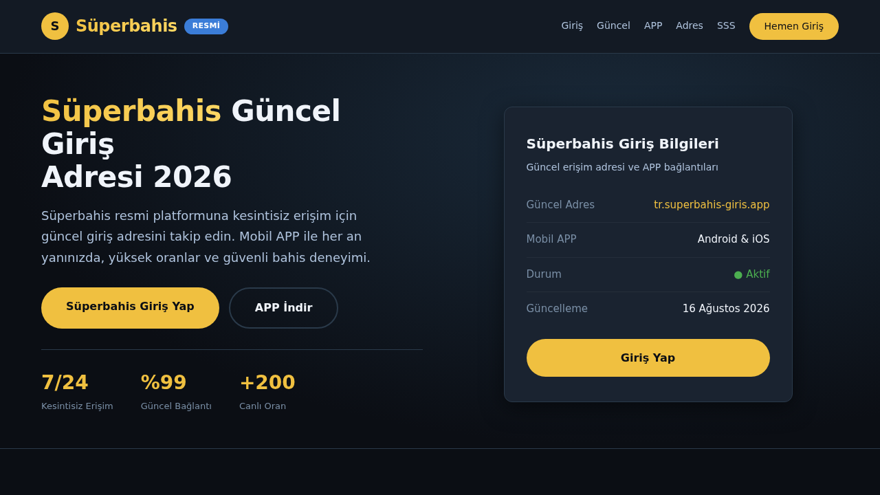 Screenshot of tr.superbahis-giris.app captured during the scan