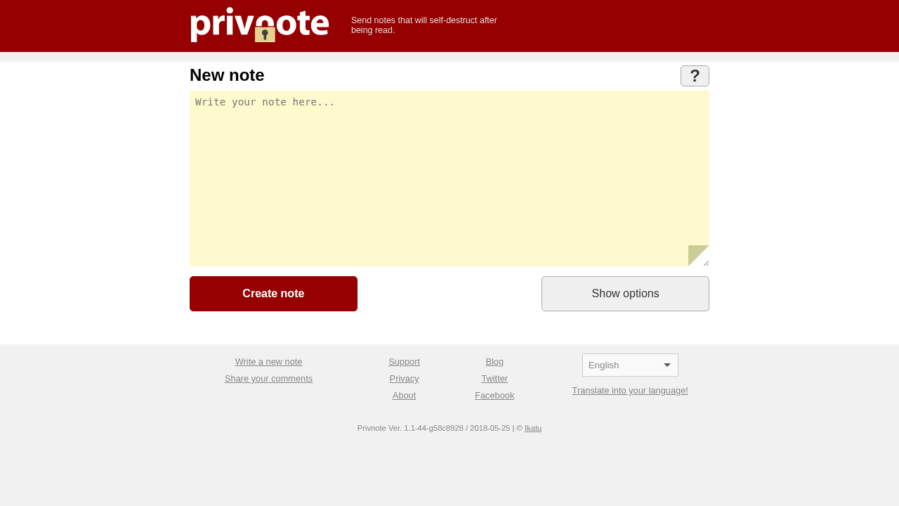 Screenshot of pruvnote.com