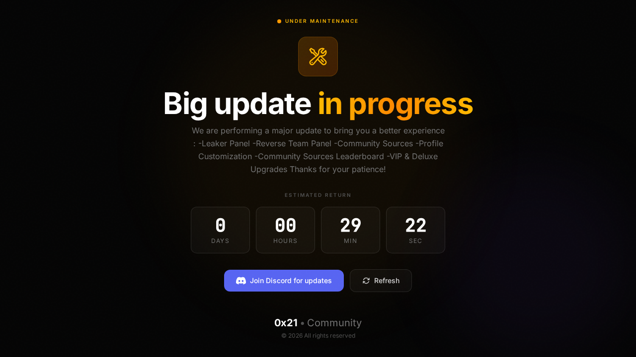 Screenshot of www.0x21cracks.com captured during the scan