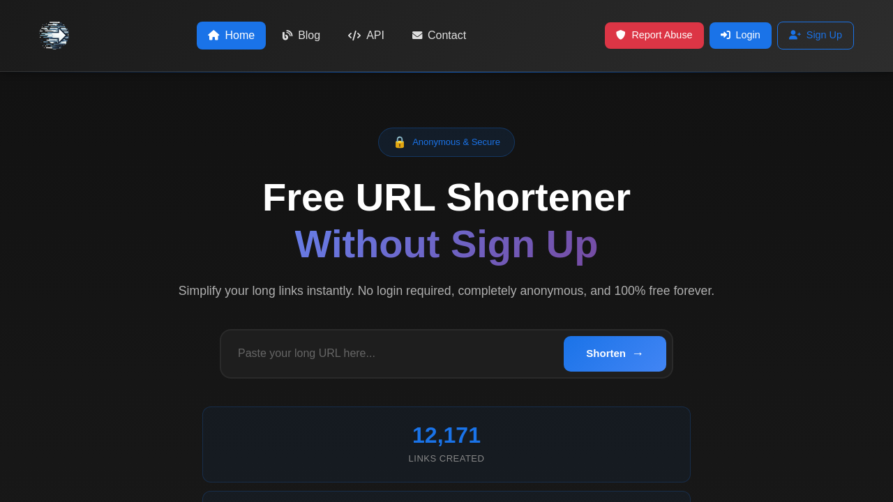Screenshot of urlvanish.com