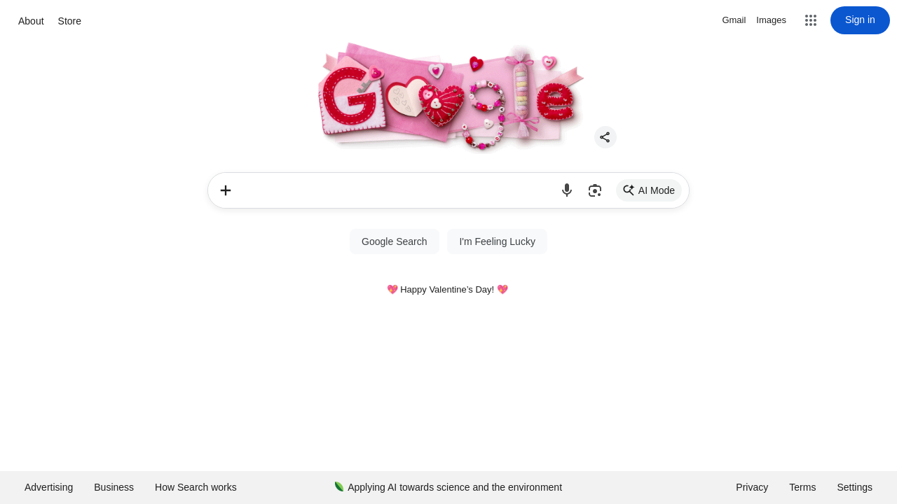 Screenshot of google.com