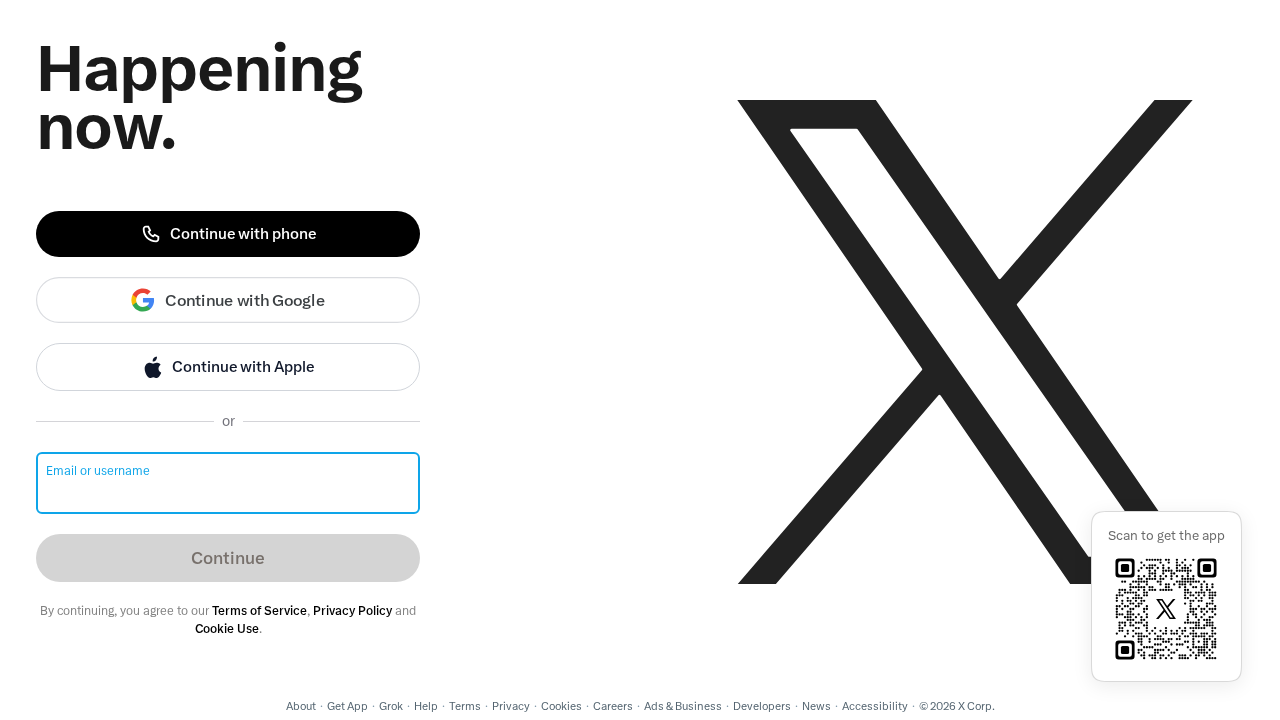 Screenshot of x.com captured during the scan
