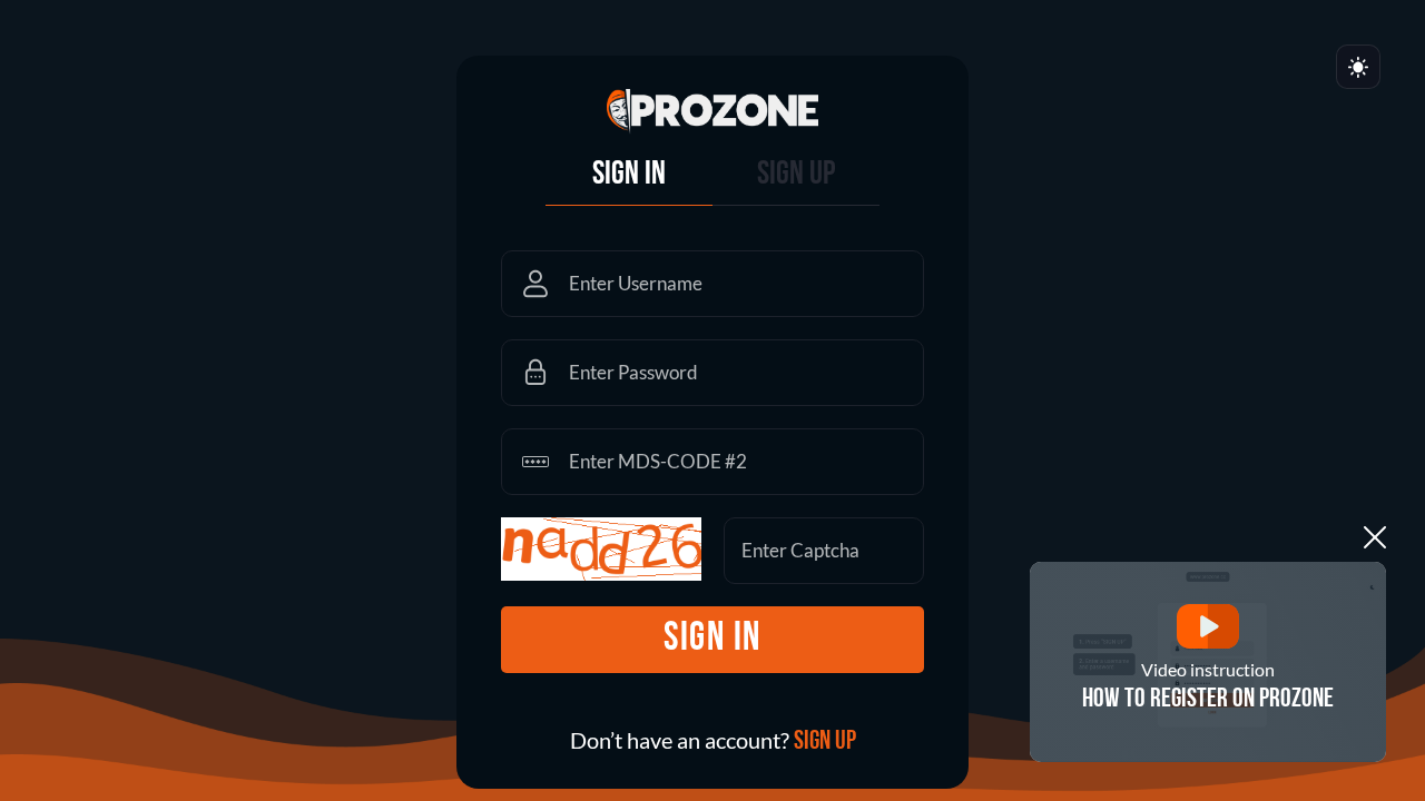 Screenshot of prozone2.st captured during the scan