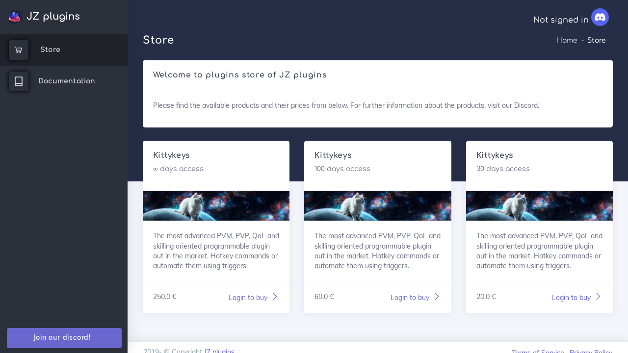 Screenshot of jzplugins.com captured during the scan