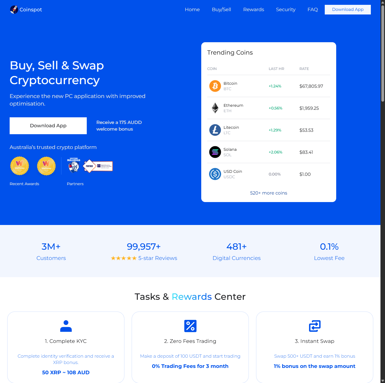 Screenshot of coinspot.digital-user-app.com