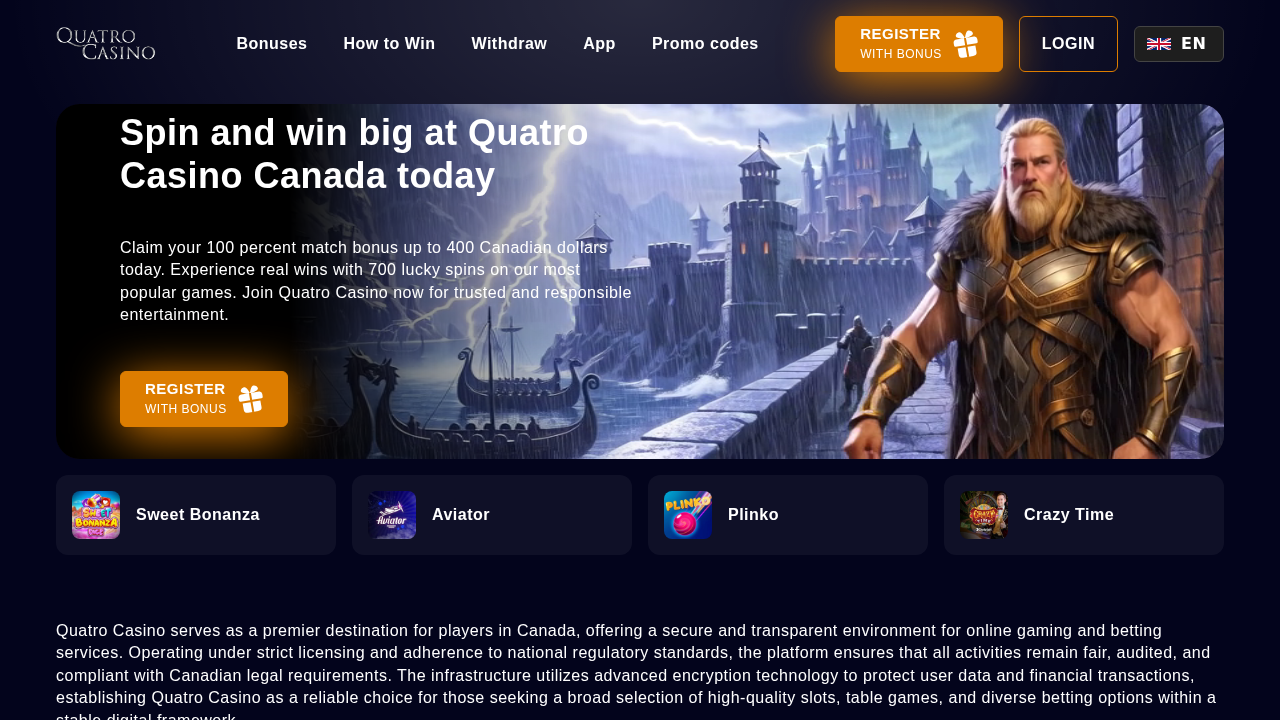 Screenshot of casinoquatro-canada.ca