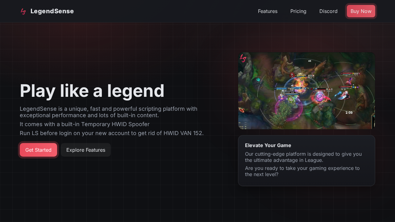 Screenshot of legendsense.com