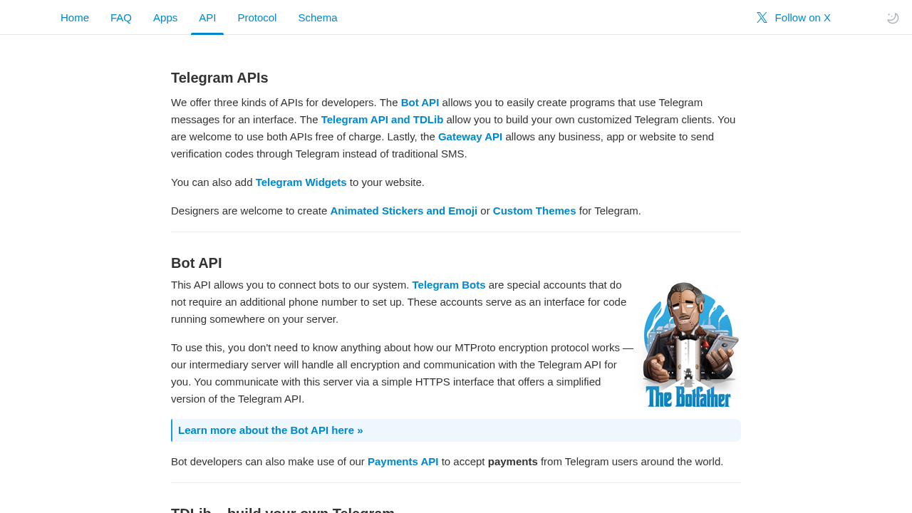 Screenshot of core.telegram.org captured during the scan