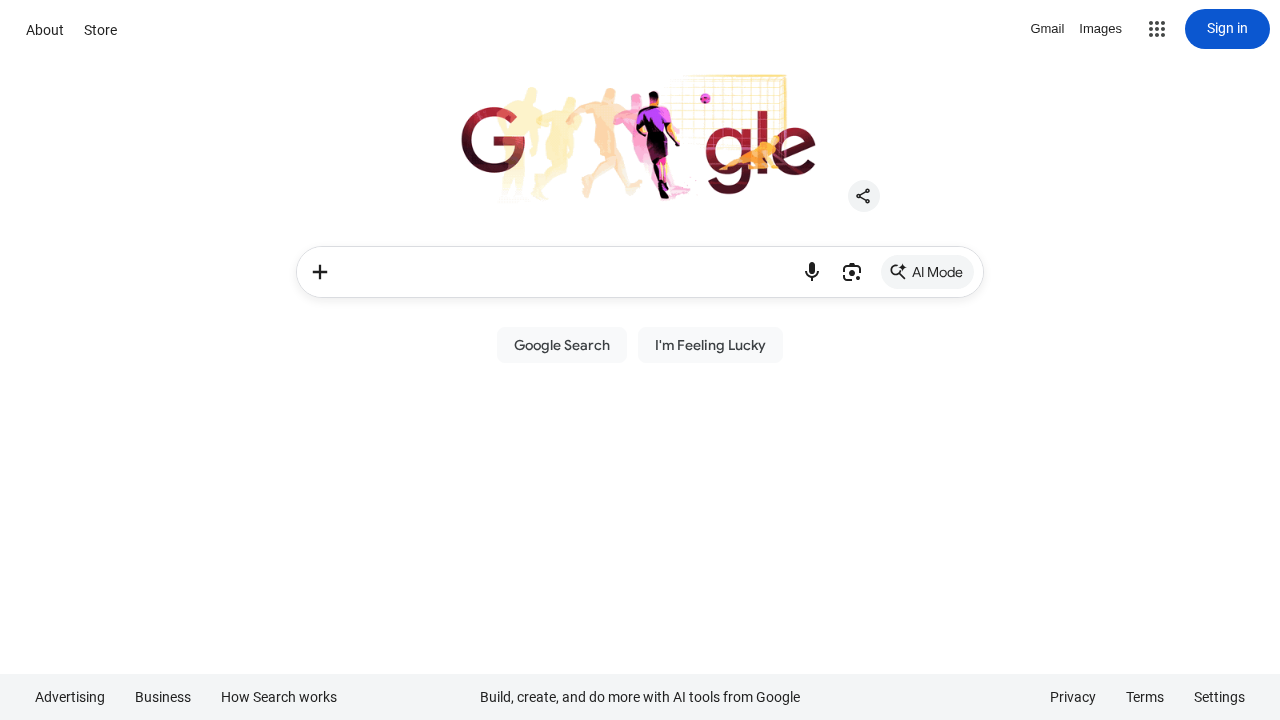 Screenshot of www.google.com