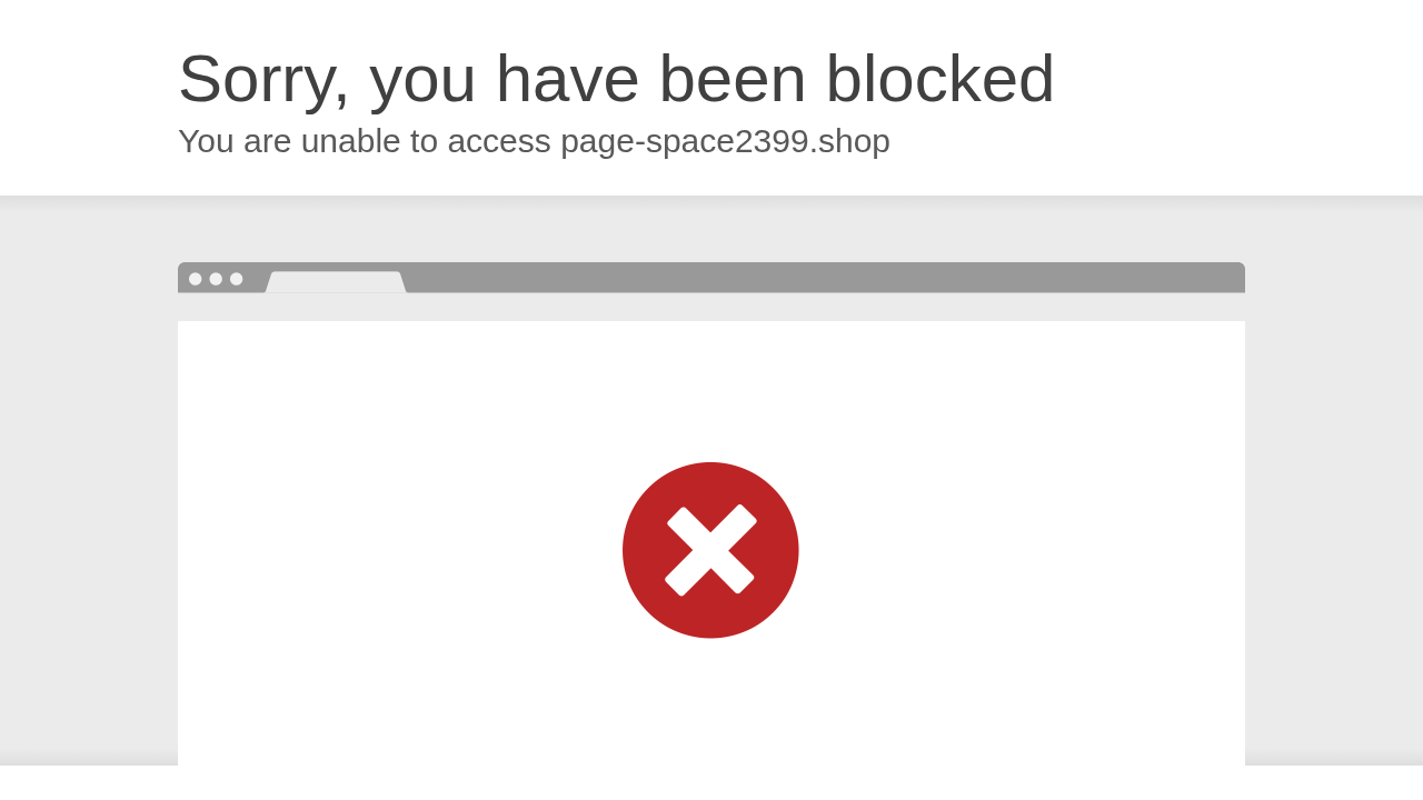 Screenshot of page-space2399.shop captured during the scan