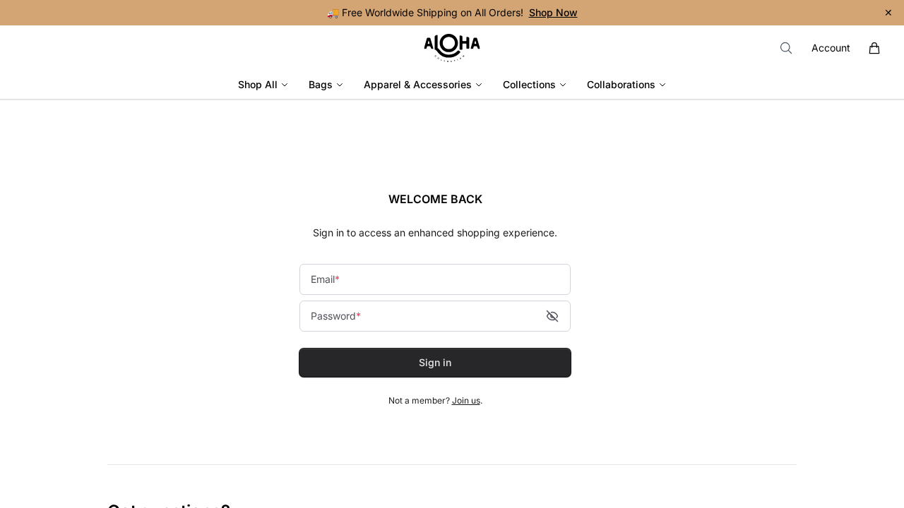 Screenshot of alohacollection.shop captured during the scan
