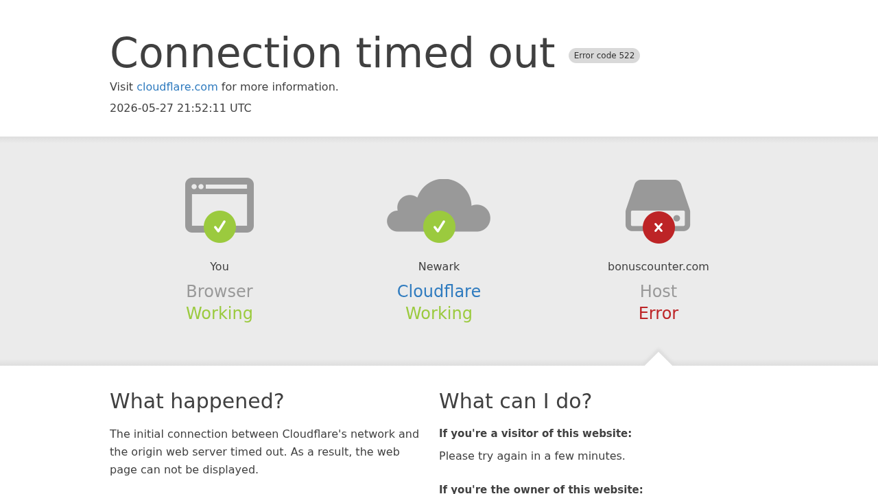 Screenshot of bonuscounter.com