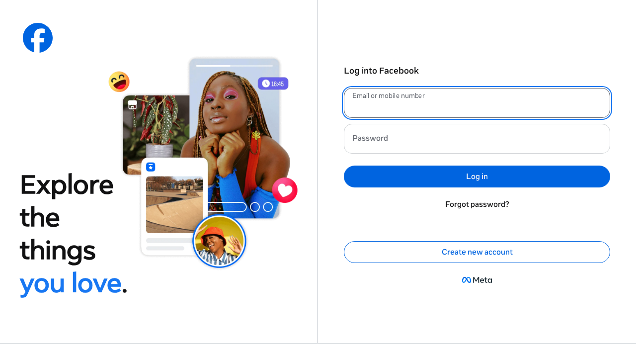 Screenshot of www.facebook.com