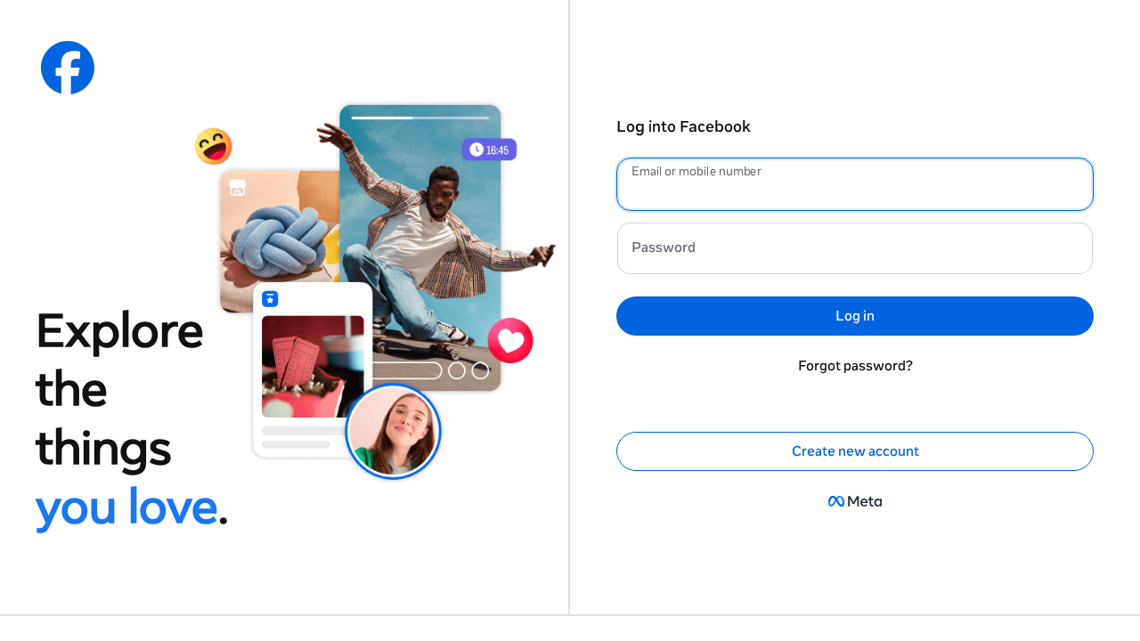 Screenshot of www.facebook.com
