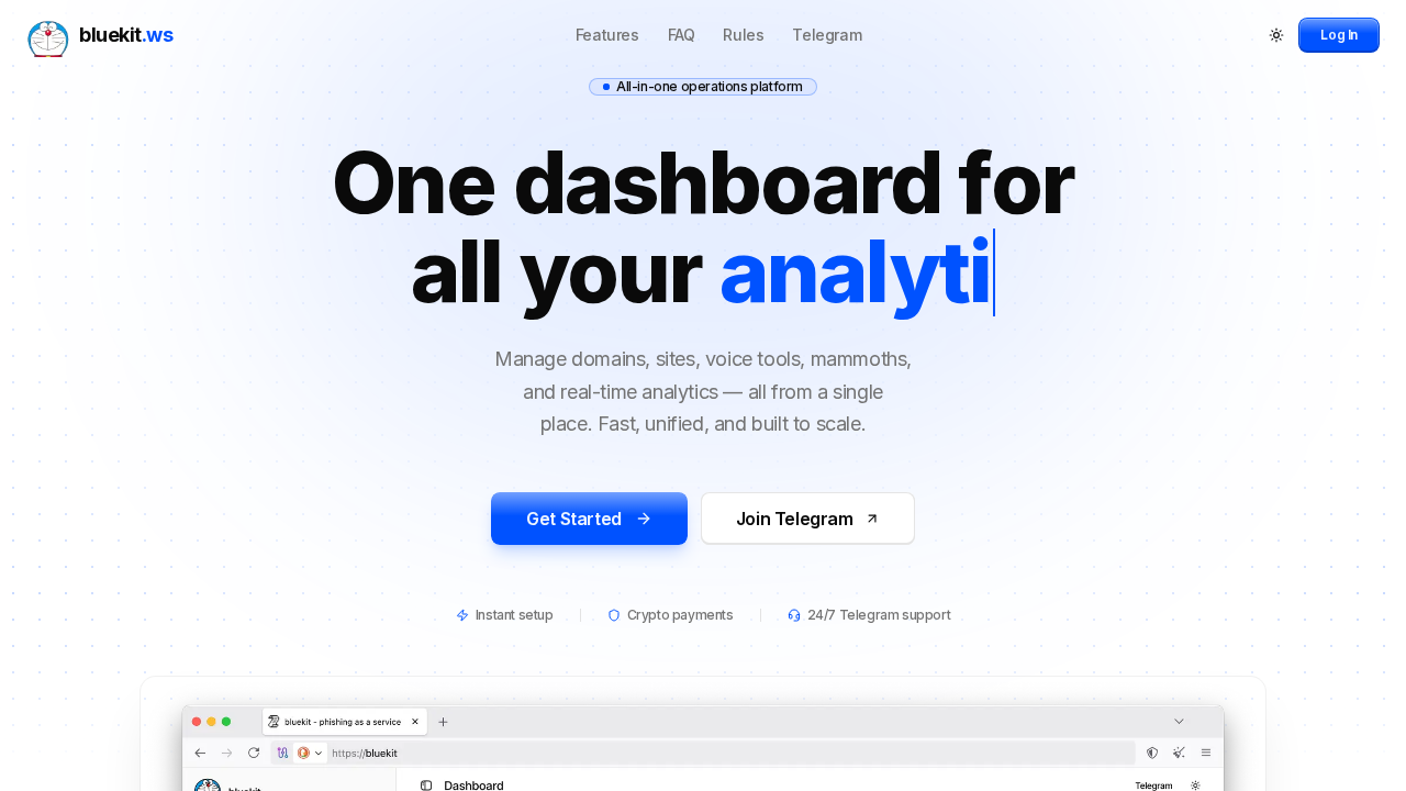 Screenshot of bluekit.ws